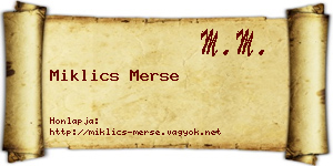 Miklics Merse névjegykártya